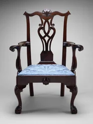 Křeslo, c. 1760-1790 (černý ořech; jižní žlutá borovice)
