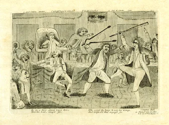 Kongresoví bojovníci: Griswold a Lyon, v Congress Hall, Philadelphia, PA