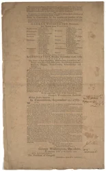 Ústava, první tisk, vytištěno společností Dunlap & Claypoole, 17.–19. září 1787 (viz také GLC 695933, GLC 695934 & GLC 695935)