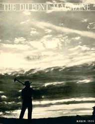 Farmář v poli, přední strana časopisu DuPont, březen 1936