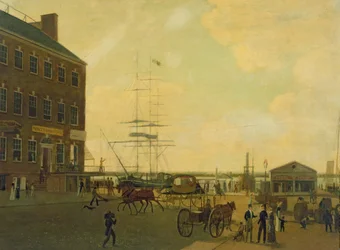 Úpatí Cortlandt Street, New York City, c.1818-49