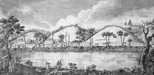 Generál John Burgoyne (1723-92) při setkání s Indiány