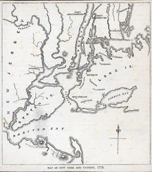 Mapa New Yorku a okolí (litho)