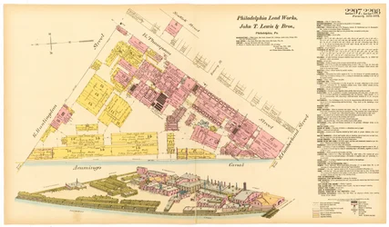 Mapa Philadelphia Lead Works, 1889