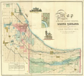 Mapa jižního Chicaga, 1871