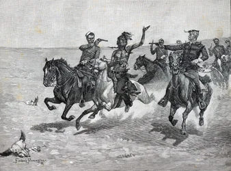Severozápadní jízdní policie „Zatčení vraha z kmene Blackfeet“