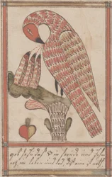Pelican in its Piety, cca 1800 (inkoust & wc na papíře)