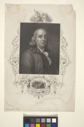 Portrét Benjamina Franklina (inkoust)