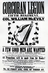 Náborový plakát pro Corcoran Legion, 1862 (tištěný papír)