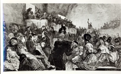 Služba v Mormon Tabernacle v Salt Lake City, 1871