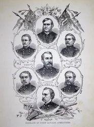 Sedm portrétů předních velitelů kavalérie armády Unie (litho)