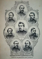 Sedm portrétů významných generálů armády Unie (litho)