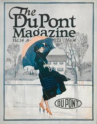 Něco nového ve sportovním oblečení, přední strana časopisu DuPont, duben 1921
