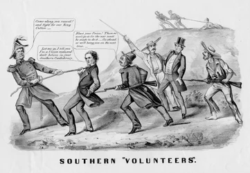 Southern Dobrovolníci, vydané Currier & Ives, New York, c. 1862