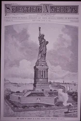 Socha svobody „jak bude vypadat po dokončení“ na obálce Scientific American