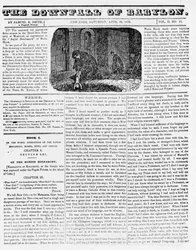 Pád Babylonu, ilustrace z protikatolického pamfletu zobrazující jeptišku, která hází zavražděné nemluvně do jámy, 1836