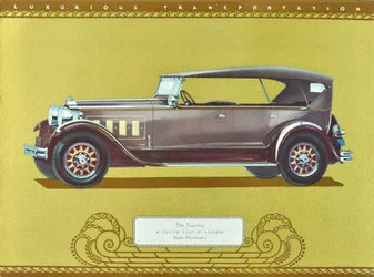 The Touring, A Custom Eight by Packard, pub.1930 (barevná litografie)