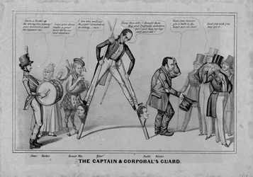 Kapitán a desátník stráž, publikoval H R Robinson, New York, 1841