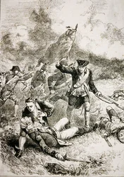 Smrt majora Johna Pitcairna z britské námořní pěchoty v bitvě u Bunker Hill