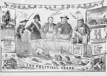 Politická aréna, možná publikoval v Cincinnati, c.1861