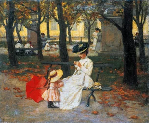 The Public Gardens, Amerigo Cagnoni (1853-1923), olej na plátně, 49x60,5 cm