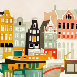 Amsterdamské domy s loděmi, pohled 1