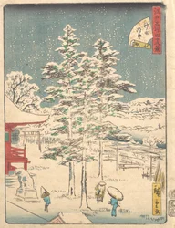 Kanda Temple Snow, 1861., 1861.