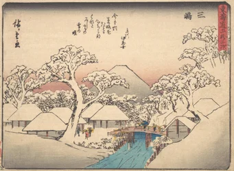 Mishima, ze série Padesát tři stanic tokaidské silnice Tokaido gojusan tsu..., ca. 1838.