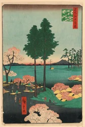 Suwa Bluff, Nippori (Nippori, Suwa-no-dai) Ze série Sto slavných pohledů na Edo