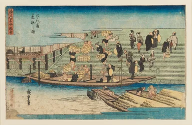 Woodblock print - River scene, 1797-1858
