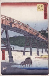 #39 Okazaki - Z cyklu „Pohledy na Tokaido, národní silnici z Tokia do Kjóta“