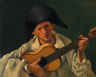 Busta Harlekýna s kytarou