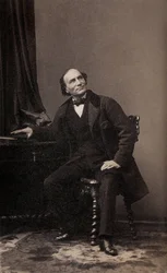 Henri Robin, holandský kouzelník, c. 1860 (černobílá fotografie)