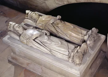 Podobizna Filipa VI. (1293-1350) de Valois a Jeana II. (1319-64) Le Bon (mramor)