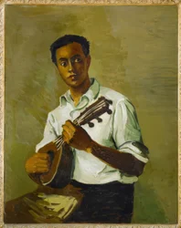 Černý muž s mandolínou