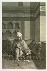 Astronom, ze svazku II Kostýmy a portréty "Popisu Egypta", vyryl Etienne Frederic Lignon (1779-1833), vydáno na Napoleonův příkaz, 1822.