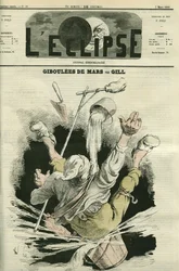 Giboulees de mars, ilustrace muže padajícího do kbelíku. Obálka „“L