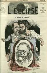 Národy, s Clémentem Duvernoisem (1836-1879), Pierrem-Josephem Proudhonem (1809-1865) a Julesem Vallèsem (1832-1885), spisovateli a politiky. Obálka v „L