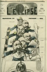 Pojďme jíst pruské s generály Le Boeuf (1806-1893), Mac-Mahon (1808-1893), Francois Achille Bazaine (Francois-Achille