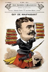 Portrét Guye de Maupassanta - od Gilla, v «Les Hommes d