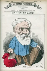 Portrét Martina Nadauda (1815-1898), francouzského mistra a politika, v letech 1876 až 1889 byl zástupcem Creuse. Cartoon by Gill, Paris.