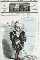Být či nebýt, kreslený film Adolphe Thiers (1797-1877), francouzský státník. Obálka „“L