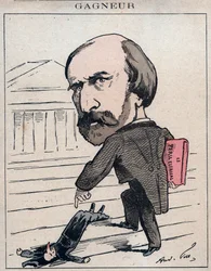 Wladimir Gagneur (1807-1889) Fourierista a socialistický ekonom, zástupce Jury (1873) - Cartoon Andre Gill v „Les Hommes d