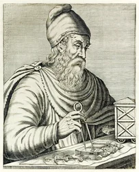 Archimédés ze Syrakus z „True Portraits“ od André Thévet, vydáno roku 1594