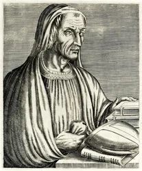Gregory of Tours z ?True Portraits? André Thévet publikoval v roce 1594