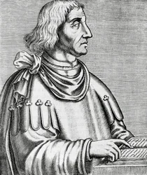 Portrét Philippes de Commines (asi 1445-asi 1512), historik a diplomat, rytina z The True Portraits and Lifes of Illustrious Men