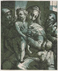 Panna a dítě se svatým Janem, svatá Kateřina Sienská a svatý František, 1585.