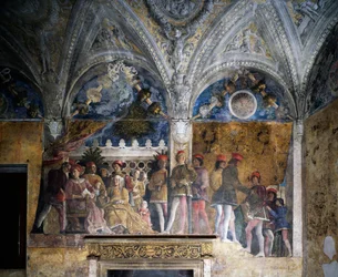 Ludovico Gonzaga, Marsilio Andreasi, Barbara Braniborská s dcerou Paulou a Rodolfo Gonzaga