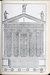 Elevace of the Temple of Nimes, ilustrace z faksimilní kopie 