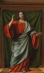 Christ Blessing, cca 1520 (olej na dřevě)